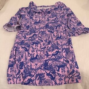 Lilly Pulitzer Pink and Blue Floral Blouse